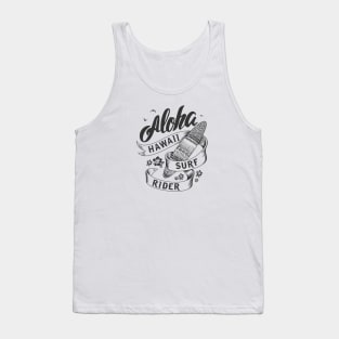 Aloha Hawaii Surf Rider - Black Text Tank Top